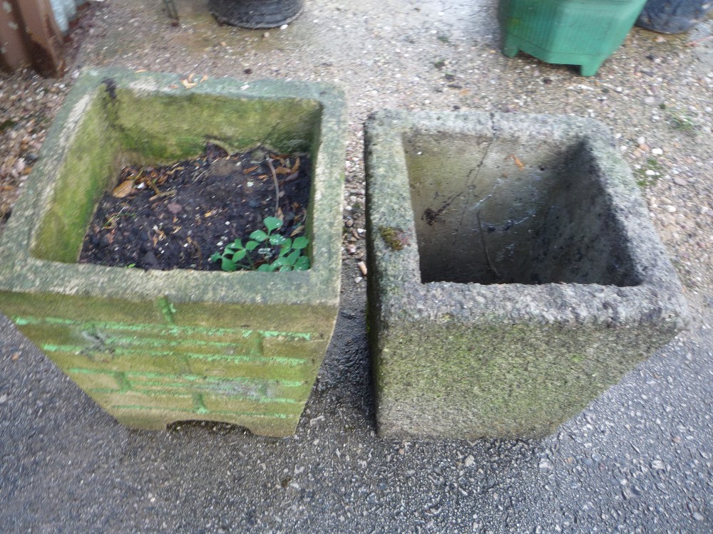 Two concrete plant pots (2)