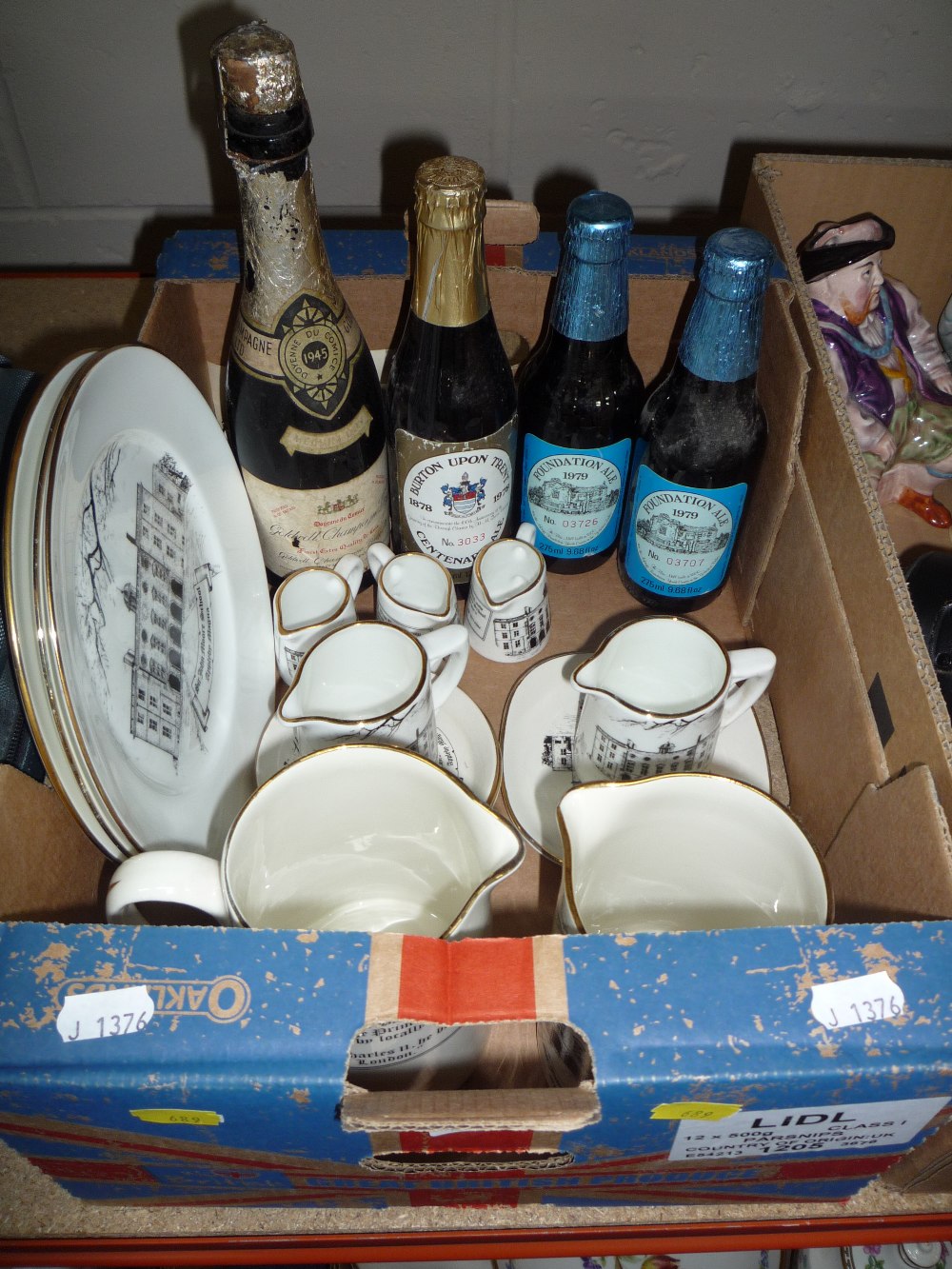 VARIOUS BOTTLES OF ALE, Champagne etc, and Appleby Magna ceramics etc