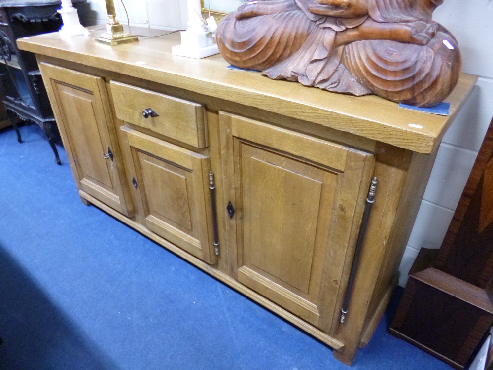 A MODERN LIGHT OAK SIDEBOARD