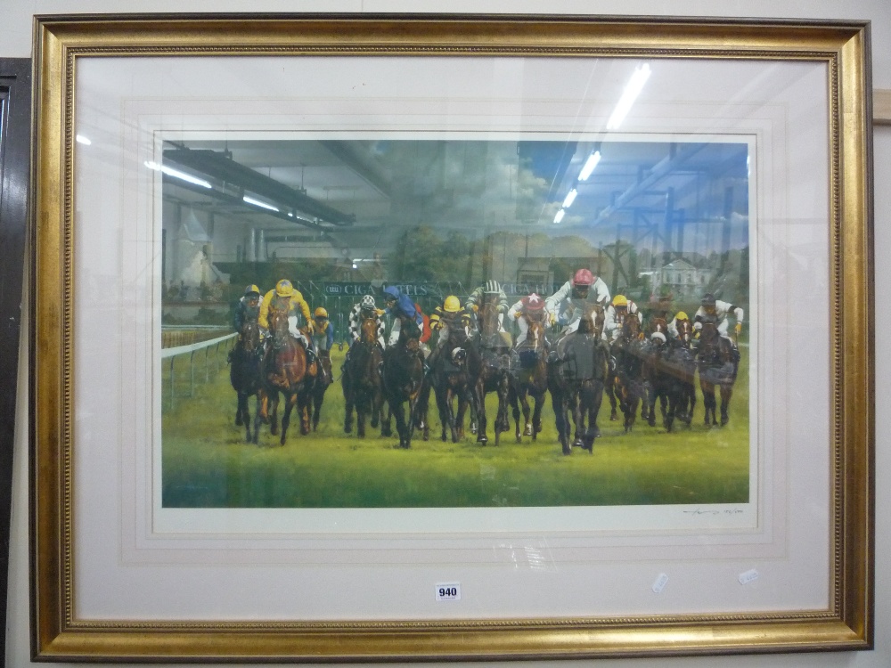 A SIGNED LIMITED EDITION EQUESTRIAN PRINT