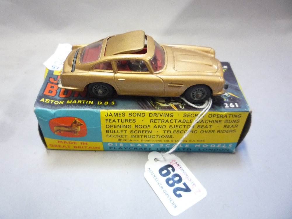 A BOXED CORGI TOYS `JAMES BOND` ASTON MARTIN DB5, No.261, roof not working but other features
