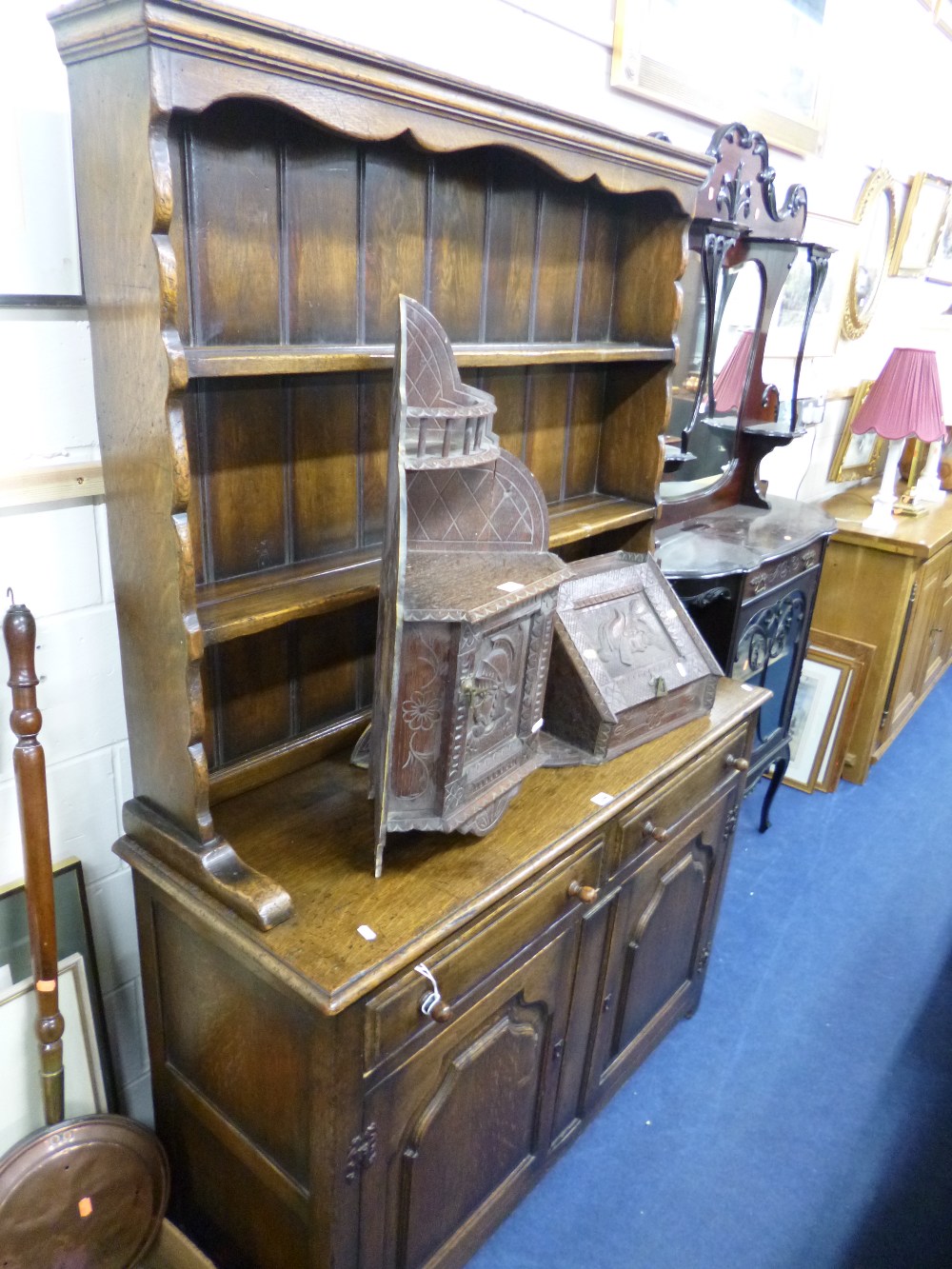 AN OAK DRESSER