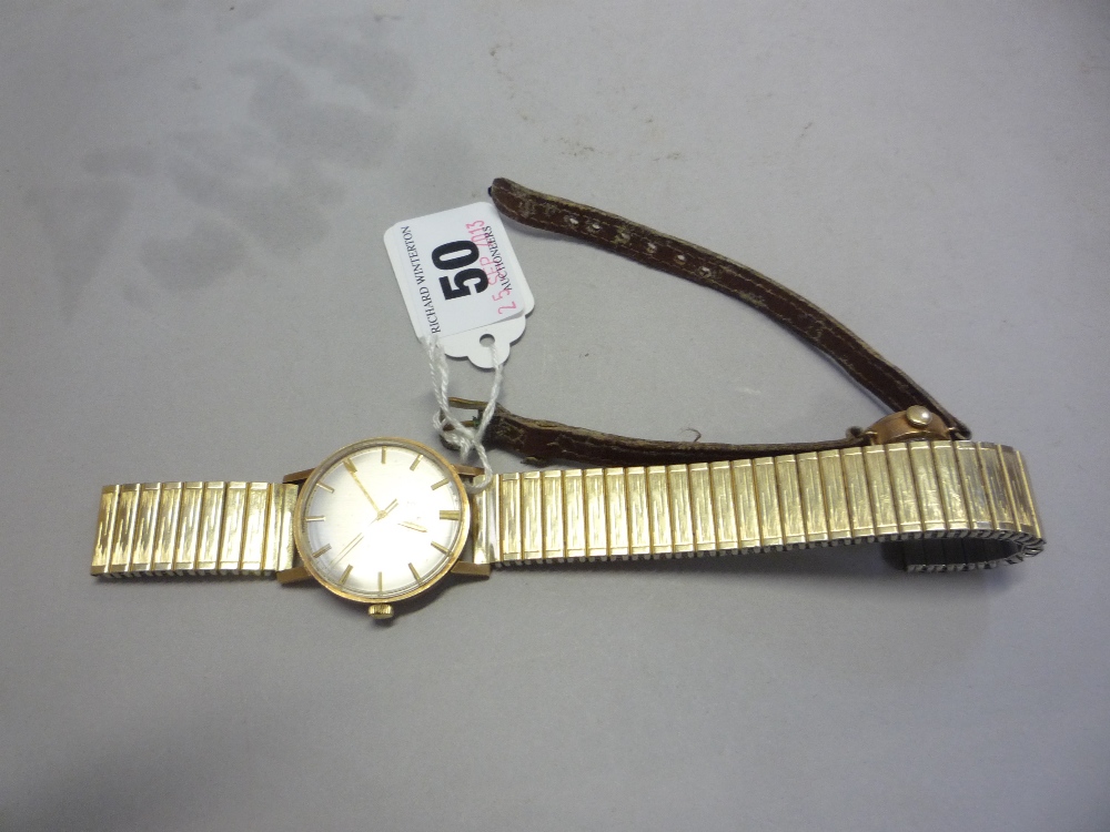 AN OMEGA GENTS AUTOMATIC WRISTWATCH, and a 9ct watch head (2)