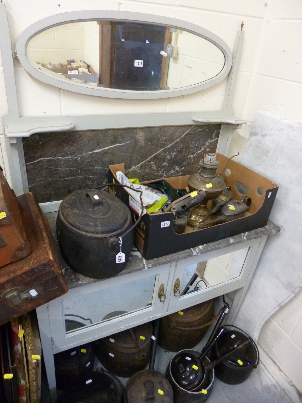 A MARBLE TOP WASHSTAND