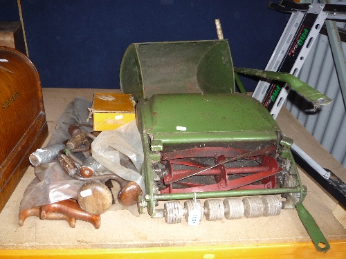 A push mower, a workbench and a quantity of tools (3)