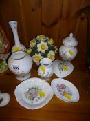 Eight ornaments; Coalport, Aynsley, Wedgwood etc