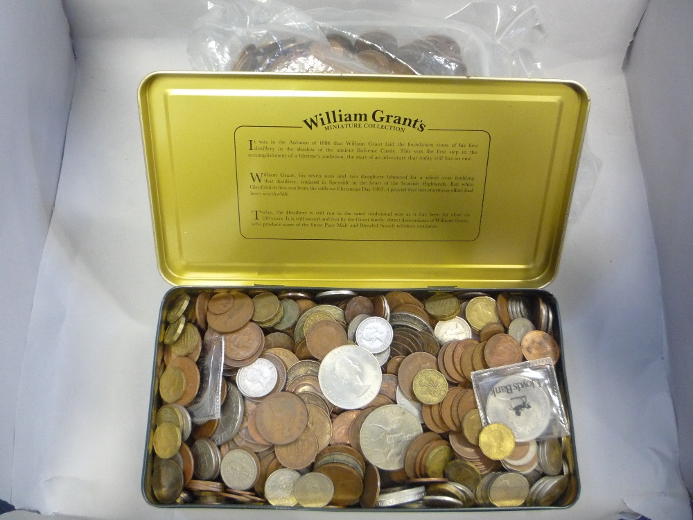 Two boxes of mixed English coins
