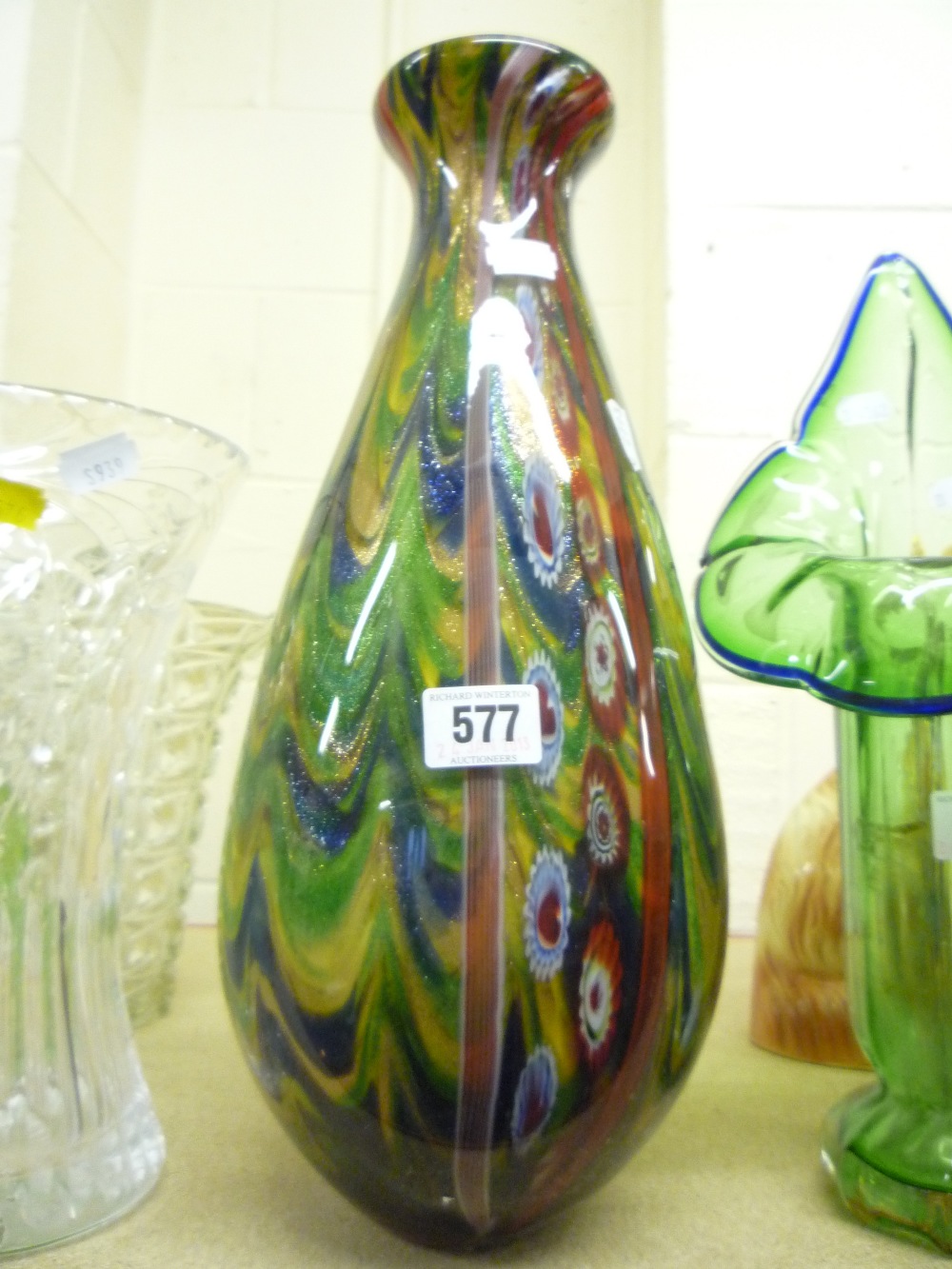 A large Murano style glass vase