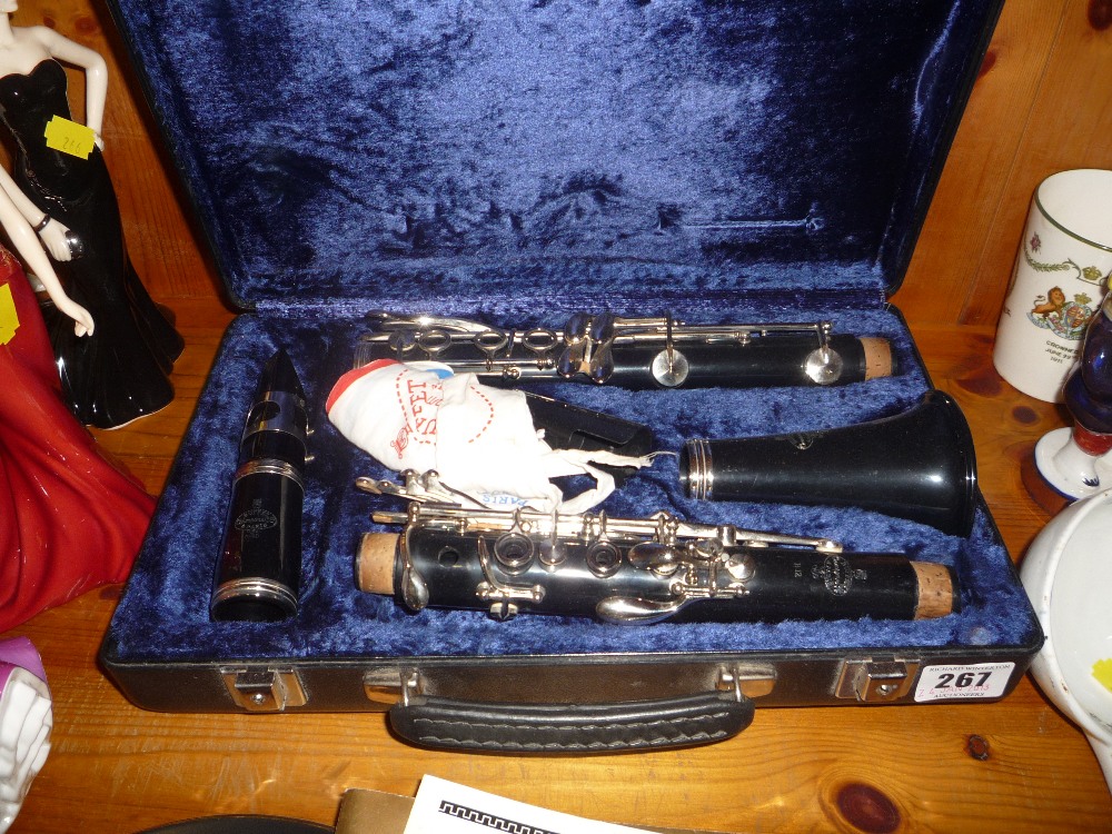 A cased clarinet