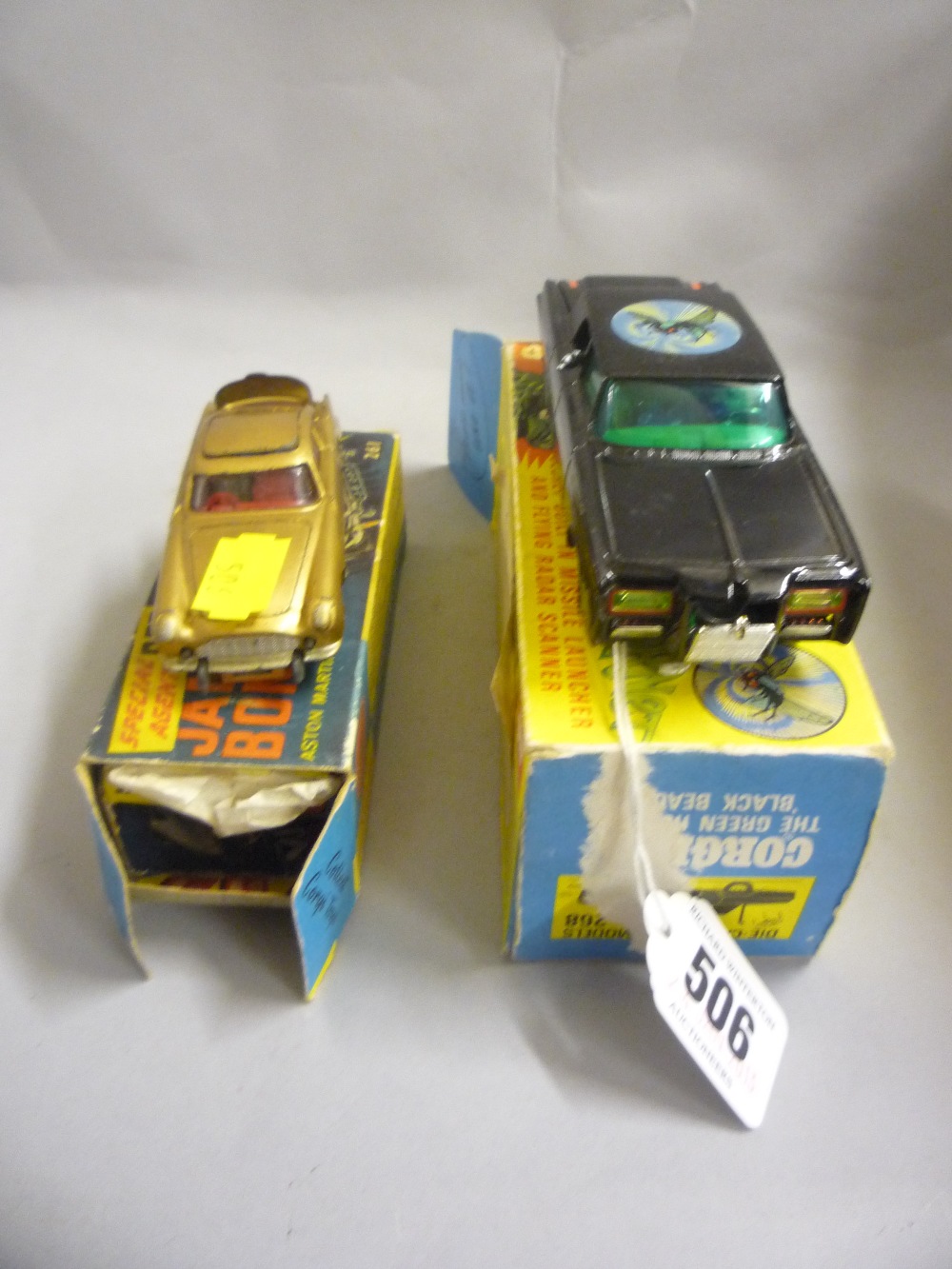 Two boxed Corgi Toys die-casts `The Green Hornet`s Black Beauty` and `James Bond Austin Martin` (2)