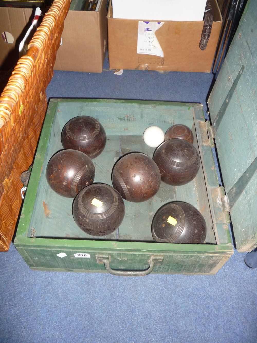 A box of green bowls