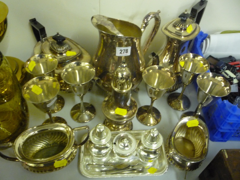 A quantity of silver plated items etc