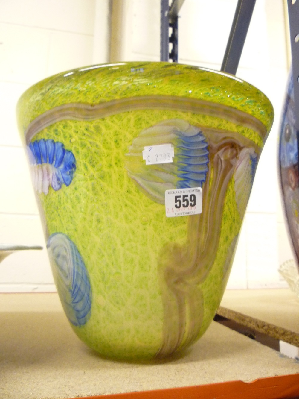 A large Murano style tapered vase