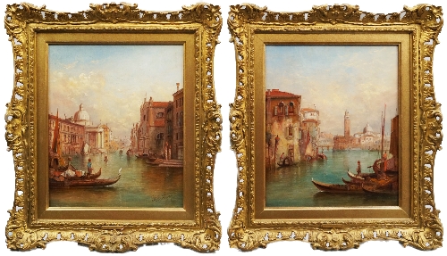 Alfred Pollentine, British 1836-1890- Santa Maria della Salute and the Grand Canal, and a Venetian