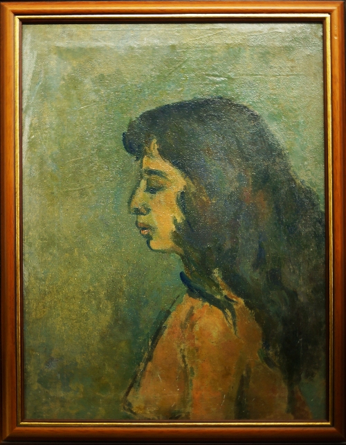 Stella Steyn, Irish 1907-1987- Portrait of a woman in profile, possibly a self-portrait; oil on