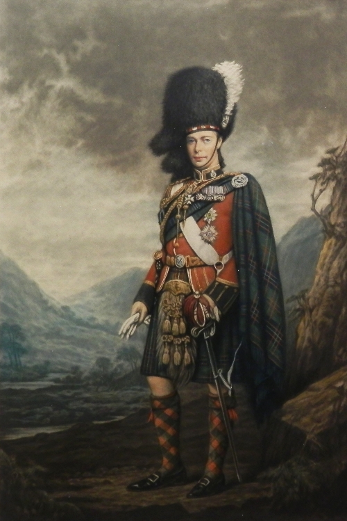 Henry Macbeth-Raeburn RA, Scottish 1860-1947- `King George VI in Highland Costume`; hand-coloured