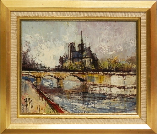 François Franc, French b.1926- "Notre Dame la Seine Paris", Paris; oil on canvas, signed,