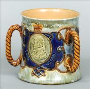 A Royal Doulton Lord Nelson commemorative tyg The three handed vessel typically modelled and