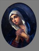 CONTINENTAL SCHOOL (18th century) Portrait of the Madonna Oil on canvas laid on board 46.5 x