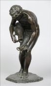 Possibly after the Antique (19th century) Model of a Naked Male, pouring water Bronze, standing on a
