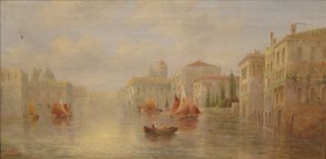 JAMES SALT (1850-1903) British A Venetian Capriccio Oil on canvas Signed 70.5 x 34.5 cms, framed