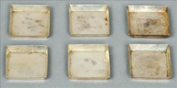 A set of six George III small silver dishes, hallmarked London 1794, maker`s mark of HC Each of