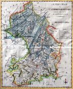 A New Map of Cambridgeshire from the Best Authorities 18th century hand coloured engraving by J.