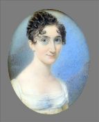 THOMAS RICHMOND (1771-1837) British Portrait Miniature of a Young Lady Watercolour on ivory