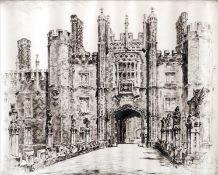 FREDERICK ARTHUR FARRELL (1882-1935) Scottish Hampton Court Etching Signed in pencil to margin and