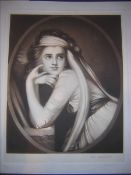 DANIEL ALBERT WEHRSCHMIDT (1861-1932) American Portrait of a Young Lady Mezzotint Signed in