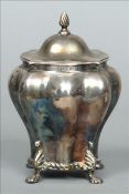 A Victorian silver tea caddy, hallmarked Sheffield 1895, maker`s mark indistinct. The spiral