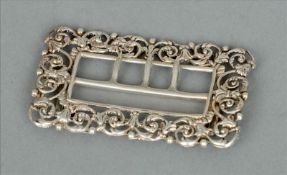 A Victorian silver buckle, hallmarked Birmingham 1899, maker`s mark of Synyer & Beddoes Of typical