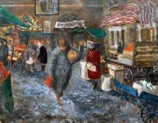 Attributed to CAREL WEIGHT (1908-1997) British London Market Oil on board Possible signature lower
