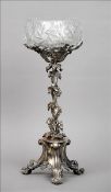 An Elkington & Co. silver plated centrepiece Of fruiting vine form, standing on a scrolling base