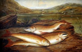 Circle of ROLAND KNIGHT (1879-1921) British The Catch Oil on canvas 60 x 39.5 cms, framed