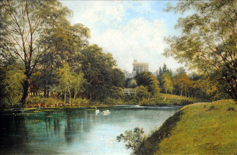 OCTAVIUS T. CLARK (1850-1921) British Windsor Castle Oil on canvas Signed 75 x 49.5 cms, framed