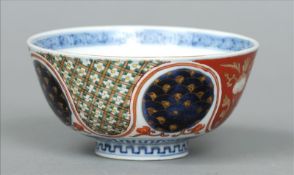 A Chinese porcelain Ducai bowl Decorated in the Imari palette, blue painted seal mark to base. 12