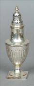 A George III silver sugar caster, hallmarked London 1800, maker`s mark of AF The finial mounted