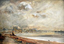 MERIDITH WATTLING (20th century) British King`s Lynn from North Lynn Oil on board Signed 35 x 24.5