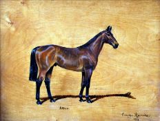 CAROLINE ALEXANDER (20th century) British Arkle Oil on board Signed lower right and dated 1978 37