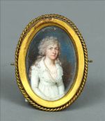 ENGLISH SCHOOL (19th century) Portrait Miniature of Matilda Watercolour on ivory Old label to