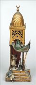 An Austrian cold painted bronze table lamp, marked for Bergman Of North African architectural