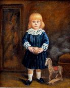 DECORATIVE SCHOOL (contemporary) Portrait of a Young Girl Oil on canvas laid on board 25.5 x 32 cms,