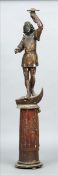 An 18th century Venetian blackamoor lamp Of typical form, standing on the prow of a gondola and
