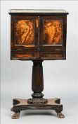 A 19th century marble topped coromandel and rosewood writing box on stand The moulded rectangular