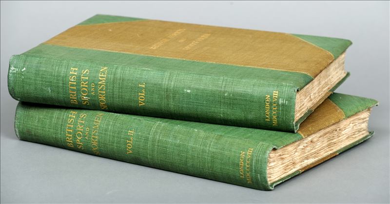 British Sports and Sportsmen, Past and Present Volumes I and II. Bindings stained/scuffed, some