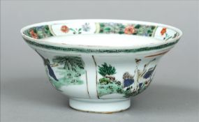 A Chinese porcelain bowl With flared rim, the exterior with geese decorated vignettes. 18 cms