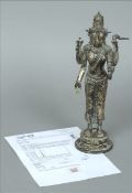 A 16th/17thcentury Sino-Tibetan silvered bronze Bodhisattva Typically modelled holding a fly whisk