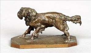 After MENE Model of a Spaniel Bronze, modelled naturalistically, standing on plinth base Inscribed