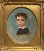 ALEXIS JOSEPH PERIGNON (1806-1882) French Portrait of a Young Child Oil on oval canvas Signed and